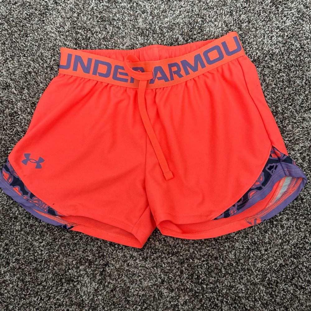 Under Armour Girl's Orange Athletic Shorts
